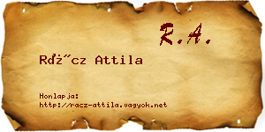 Rácz Attila névjegykártya